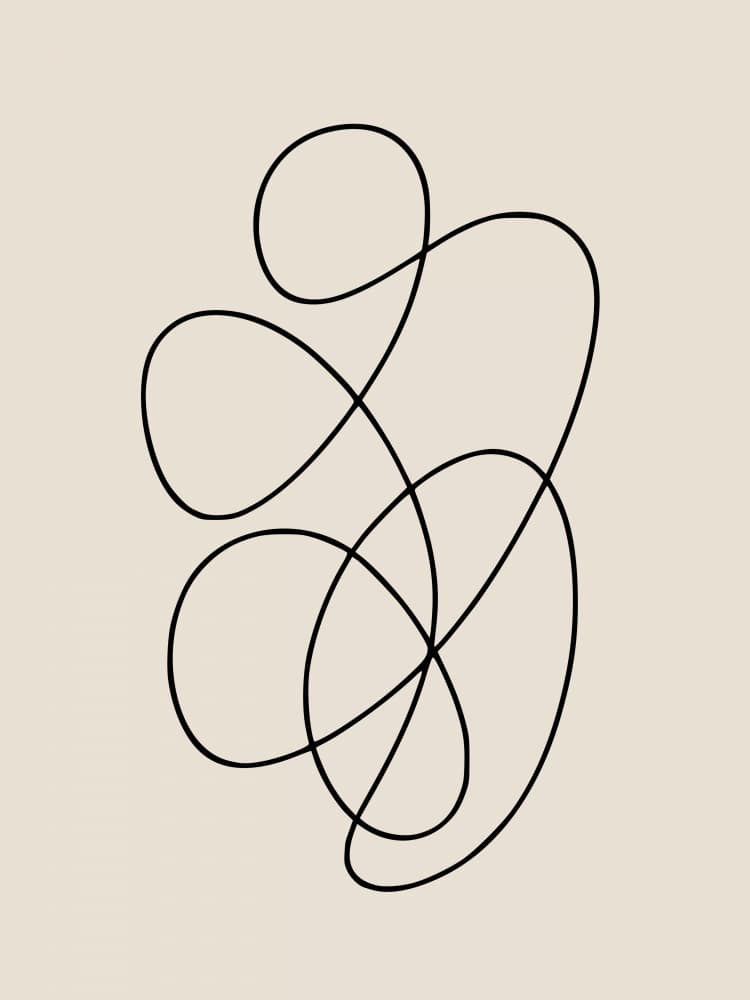 Flowing Abstract Line by Little Dean — canvas wall art