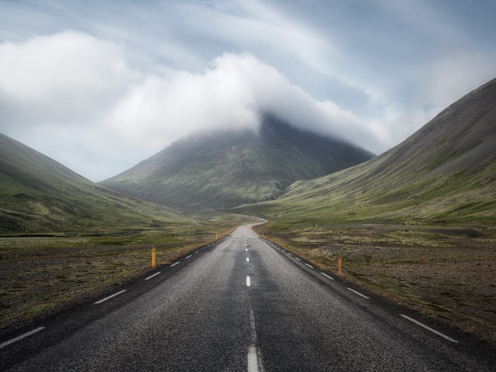 Cloudy Mountain Road by Clara Gamito — canvas wall art