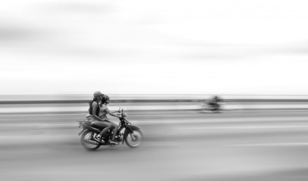Motorcycle Speed Blur by Emma Zhao — canvas wall art