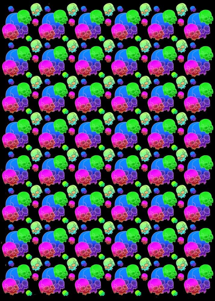 Vibrant Skull Pattern by Stephen Wade — canvas wall art
