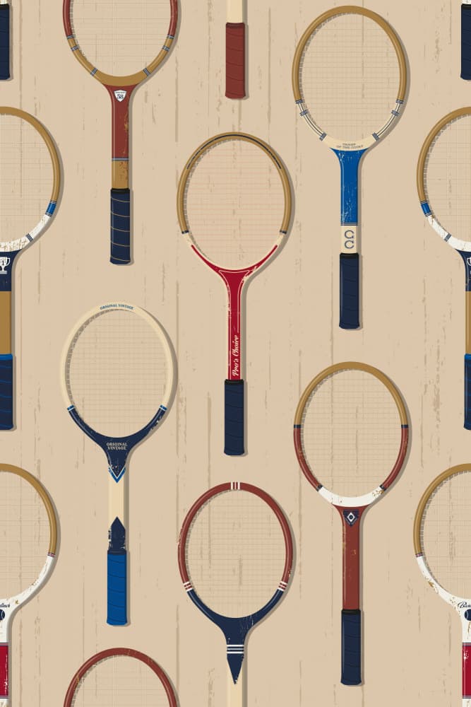 Vintage Tennis Rackets by Alexandra Weise — canvas wall art