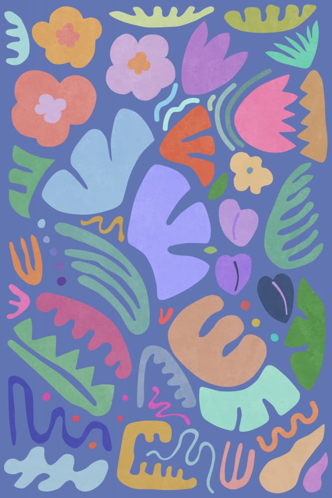 Abstract Floral Whimsy by amini54 — canvas wall art