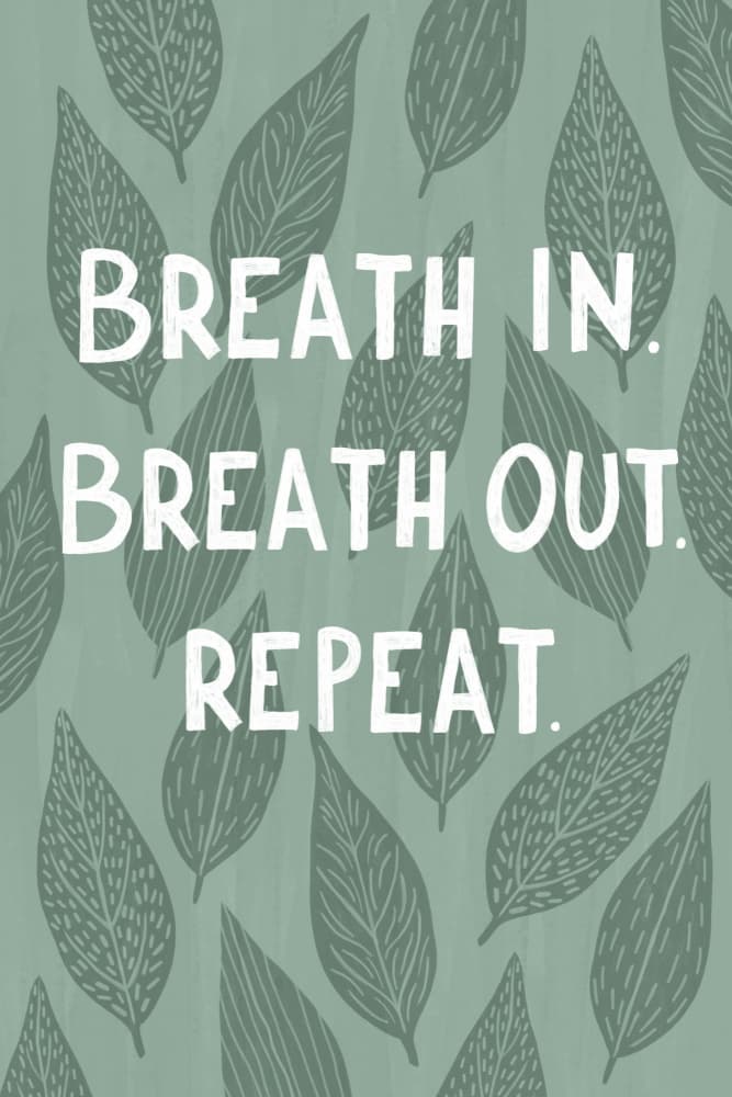 Calm Breath Repeat Leaves by EMELIEmaria — canvas wall art