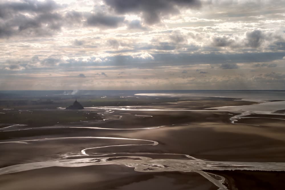 Mont Saint-Michel Dramatic Sky by Michelle Degryse — canvas wall art