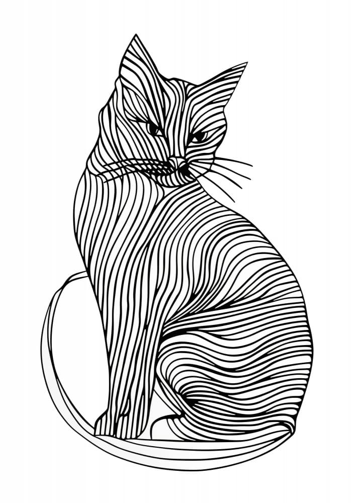 Elegant Striped Cat by Justyna Jaszke — canvas wall art