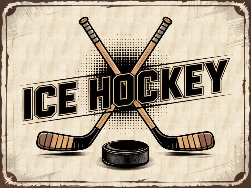Vintage Ice Hockey by Andreas Magnusson — canvas wall art