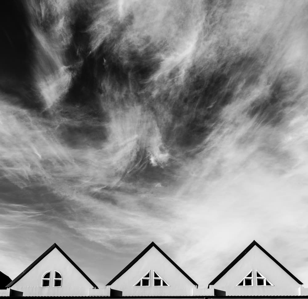 Dramatic Sky Over Gables by Boris Hristov — canvas wall art