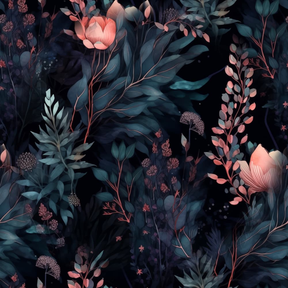 Moody Botanical Night by Justyna Jaszke — canvas wall art
