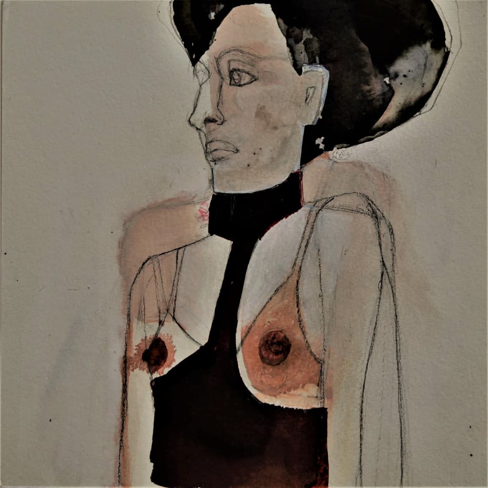 Contemplative Female Figure by Doris Schmitz — canvas wall art