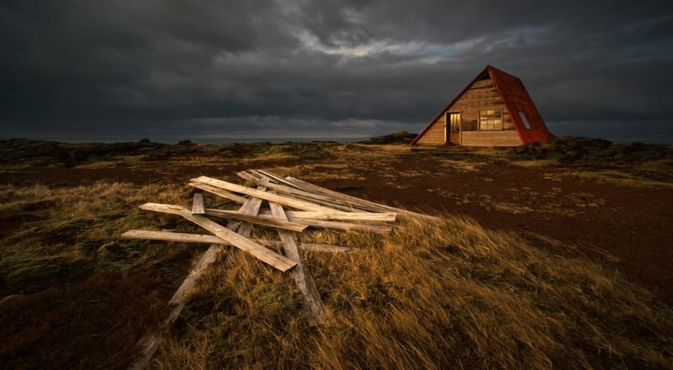 Lonely A-Frame Cabin by Raymond Hoffmann — canvas wall art