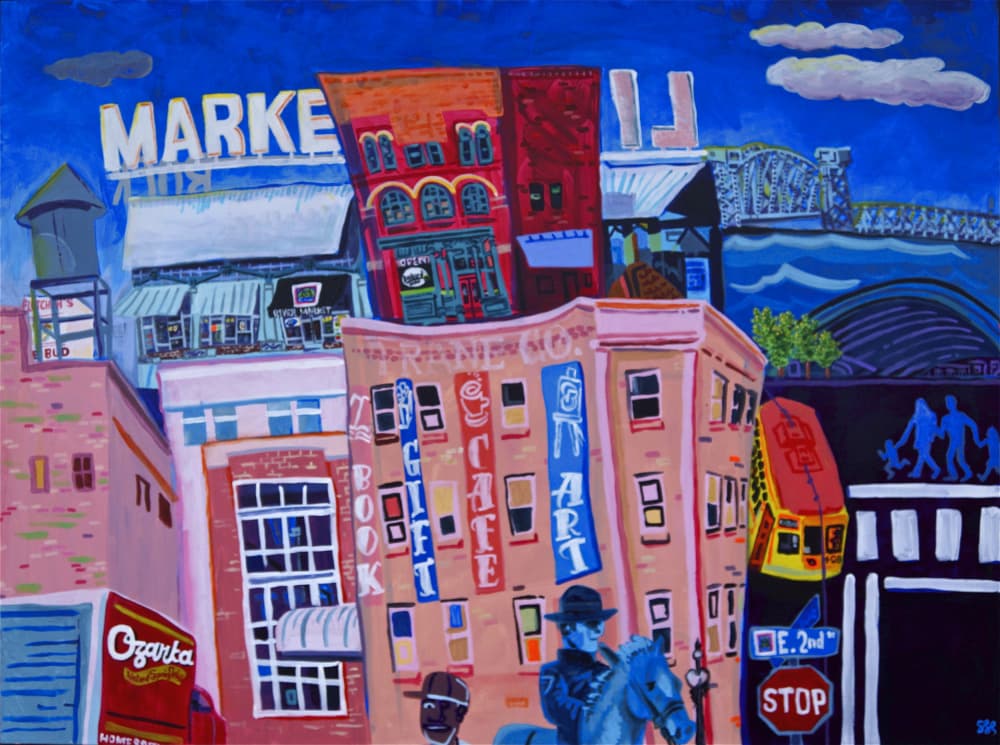 Whimsical City Street by Steve Spencer — canvas wall art