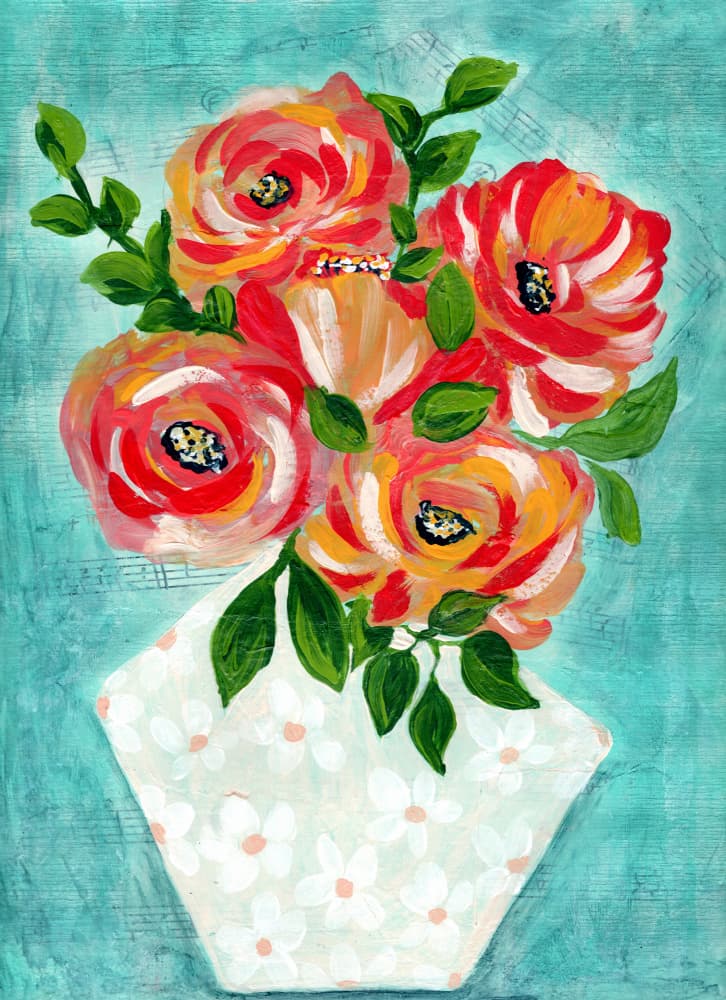 Modern Floral Bouquet by Jasmine Goodwin — canvas wall art