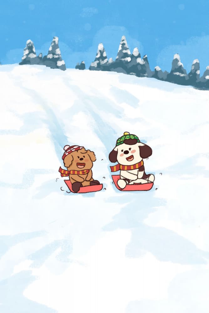 Playful Snow Pups by Xuan Thai — canvas wall art