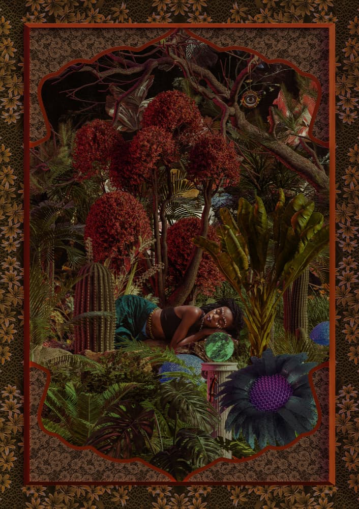 Sleeping Woman Fantasy Garden by CosmoZach — canvas wall art