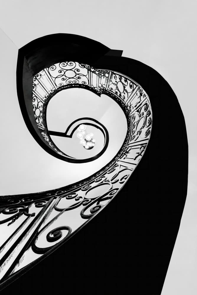 Ornate Spiral Staircase by konglingming — canvas wall art