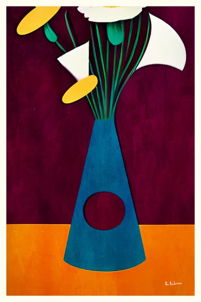 Modern Floral Vase by Bo Anderson — canvas wall art