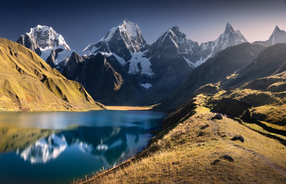 Majestic Alpine Lake Reflection by Karol Nienartowicz — canvas wall art