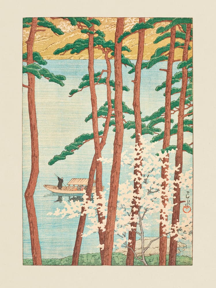 Haru No Arashiyama (spring In Arashiyama) (1934) by Kawase Hasui — canvas wall art