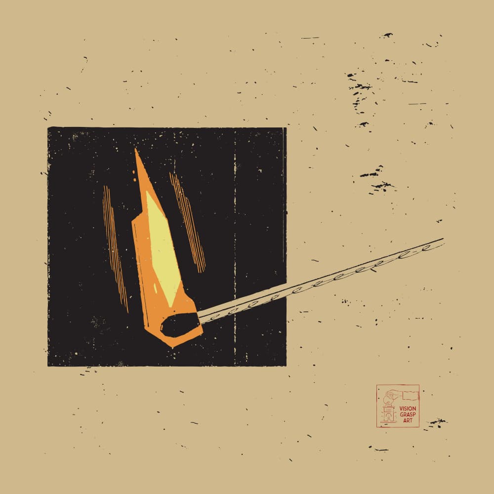 Lit Match Flame by The Creating Mind — canvas wall art