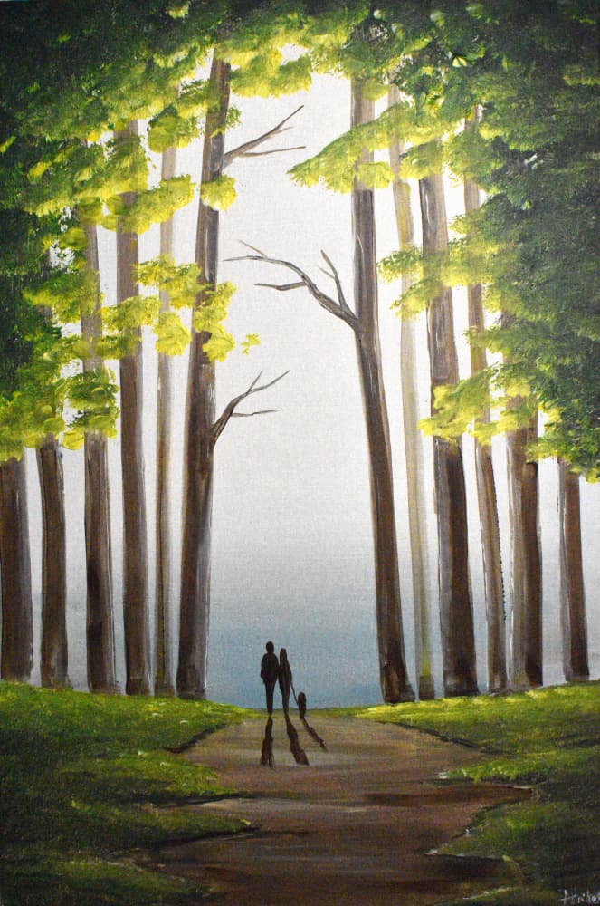 Couple's Forest Path by Aisha Haider — canvas wall art