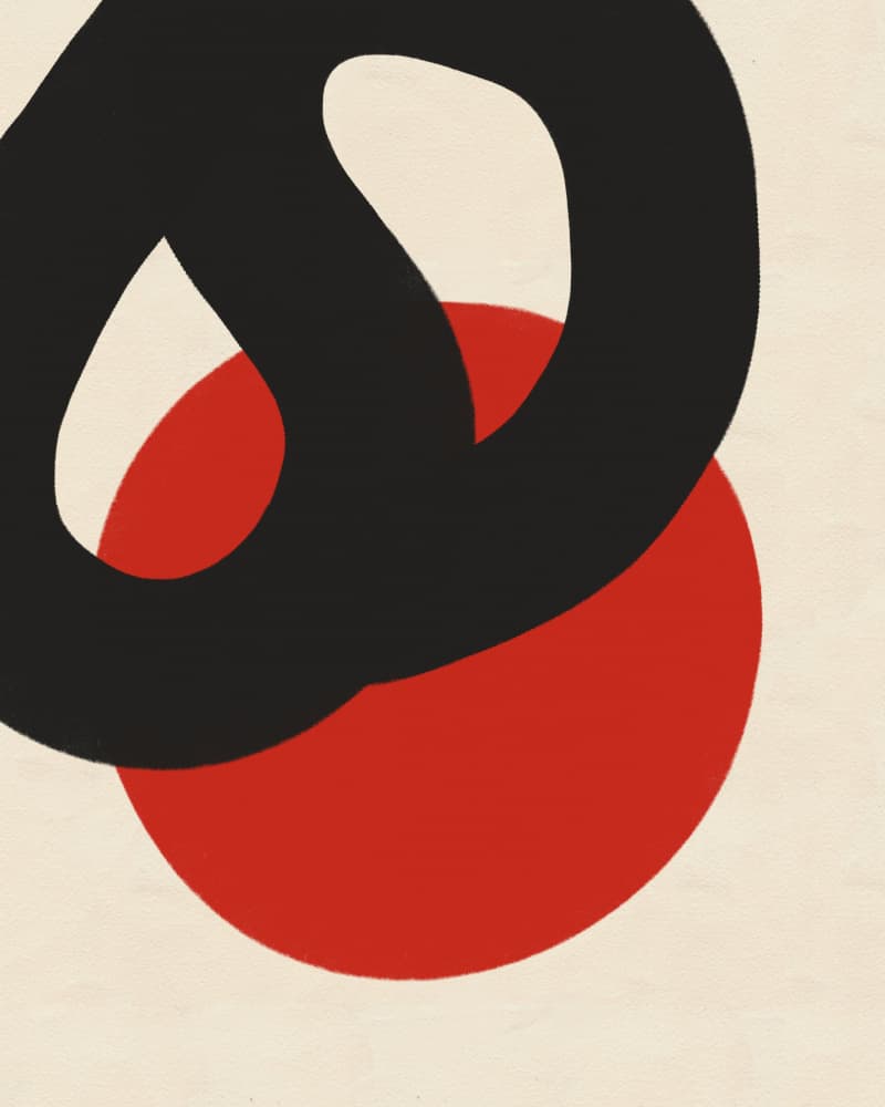 Abstract Red Black Shapes by Deepthi s — canvas wall art
