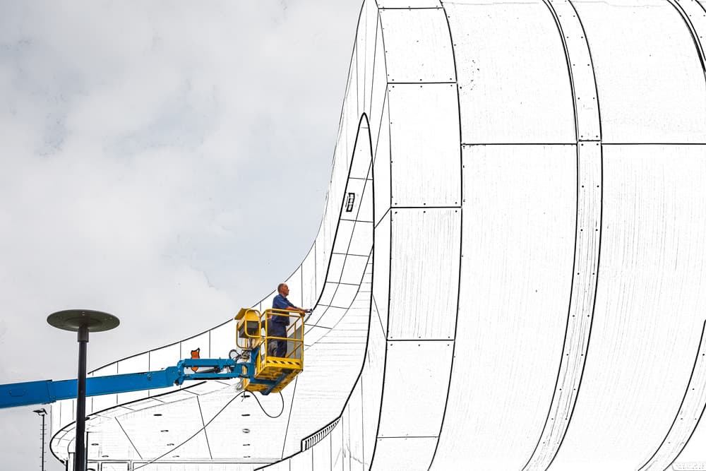 Modern Architectural Sketch by Henk van Maastricht — canvas wall art