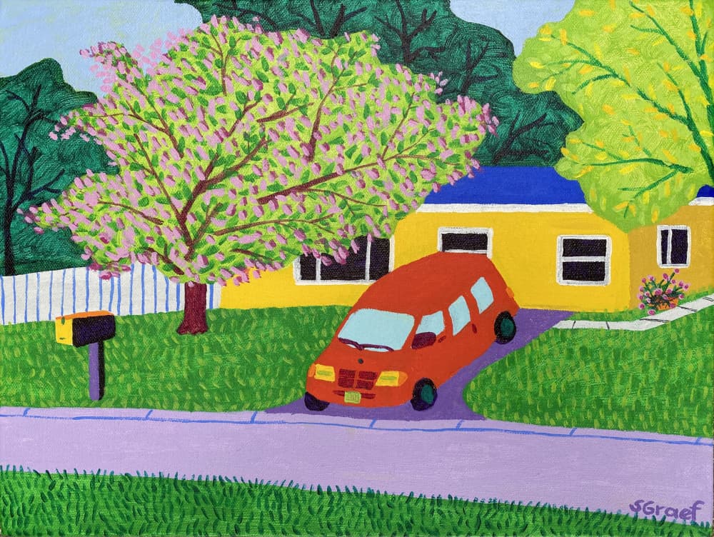 Tree With Pink Flowers by Sue Graef — canvas wall art