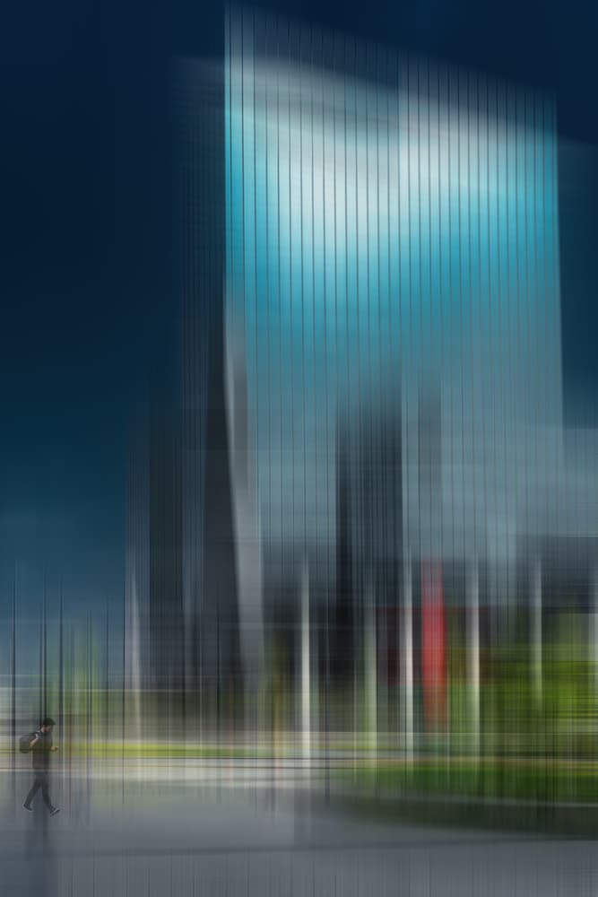 On my way to the office by Bernardine de Laat — canvas wall art
