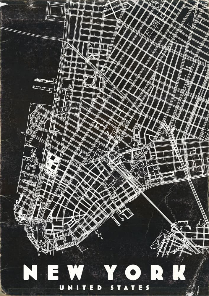 Manhattan City Grid by Nicholas — canvas wall art