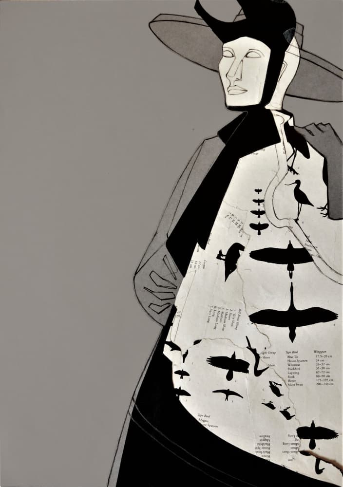 Avian Fashion Silhouette by Doris Schmitz — canvas wall art