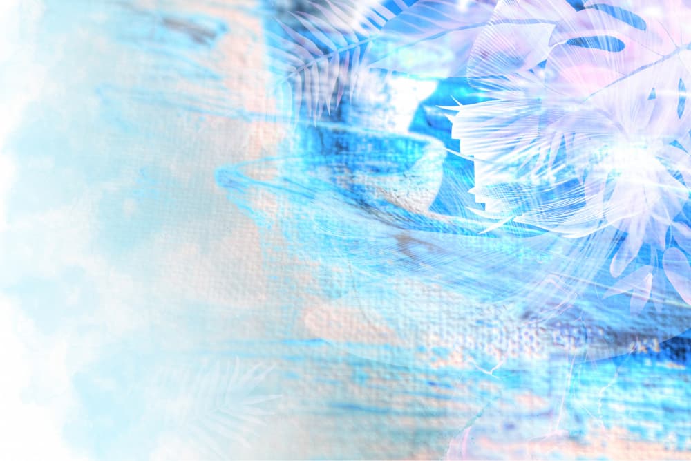 Dreamy Tropical Blues by Rafal Kulik — canvas wall art