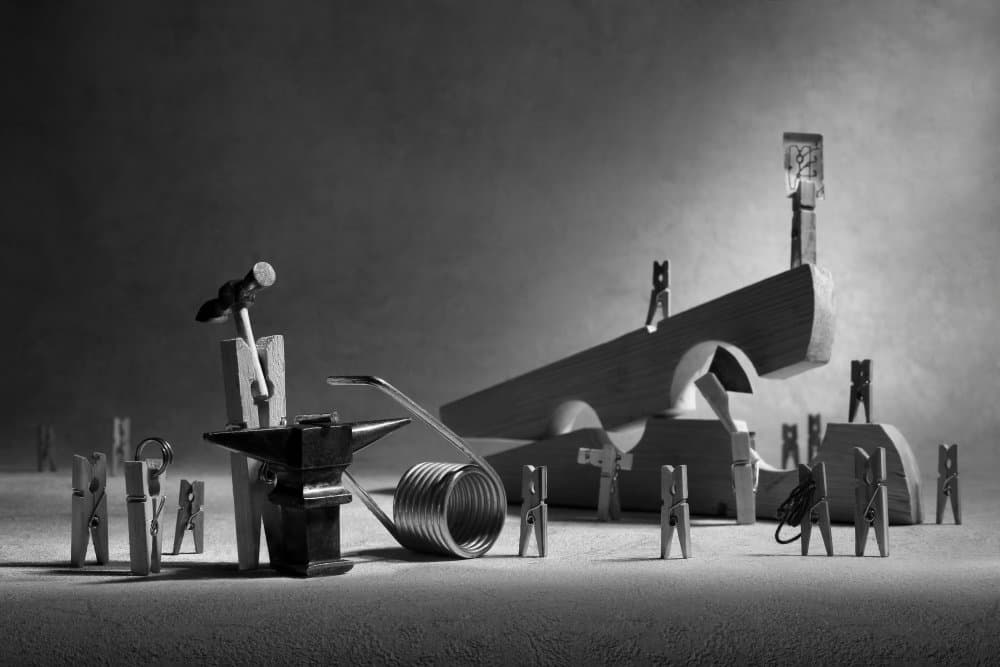 Clothespin Conceptual Scene by Victoria Glinka — canvas wall art