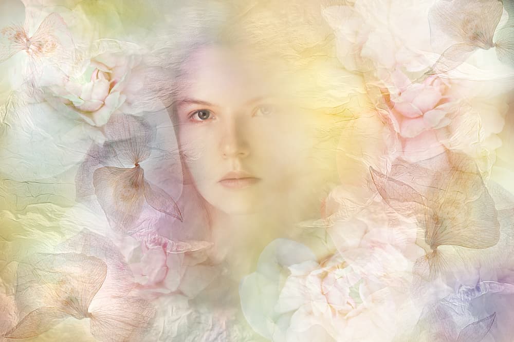 Ethereal Floral Portrait by Ludmila Shumilova — canvas wall art
