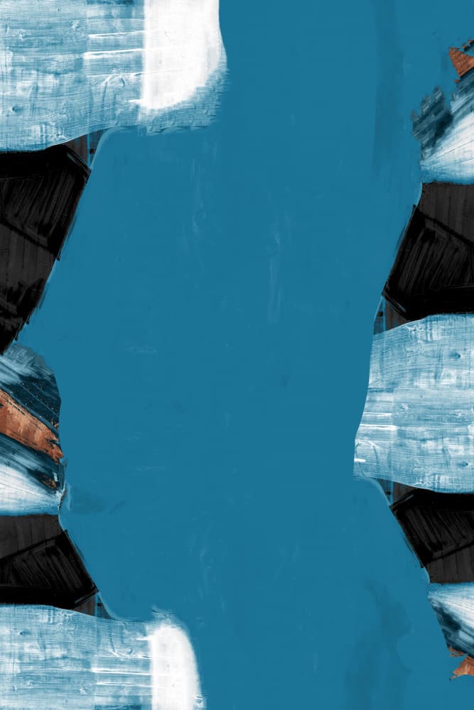 Modern Teal Shapes by cartissi — canvas wall art