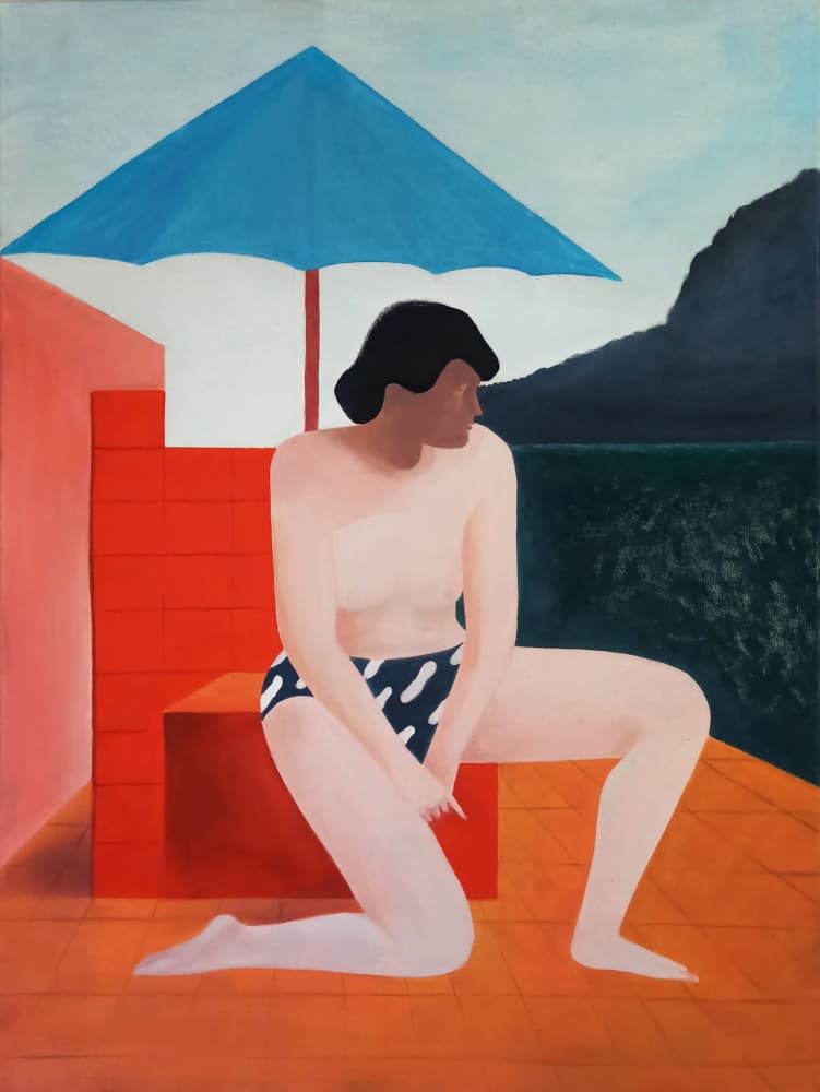 Summer Woman Ocean View by Luca di Napoli — canvas wall art