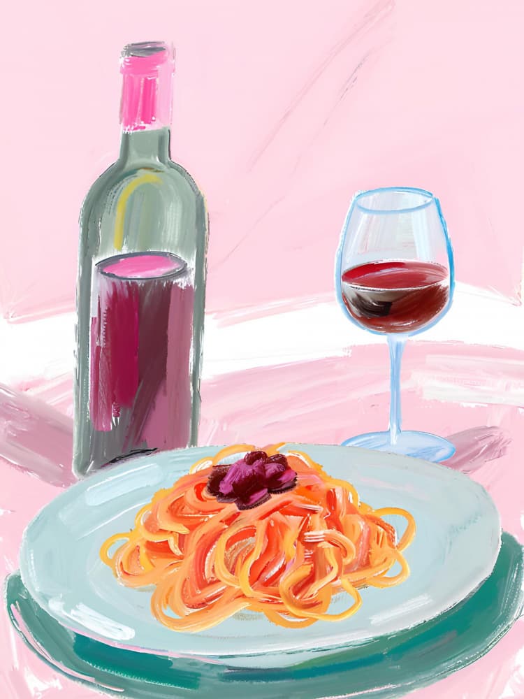 Spaghetti and Red Wine