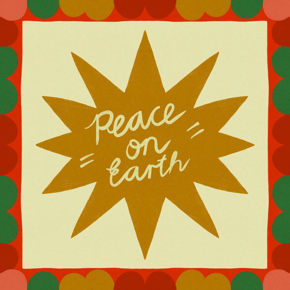 Peace On Earth Star by Dirkie Nell — canvas wall art