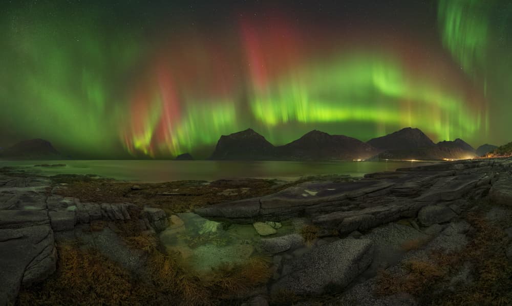 Aurora Over Coastal Peaks by Martin Strouhal QEP — canvas wall art