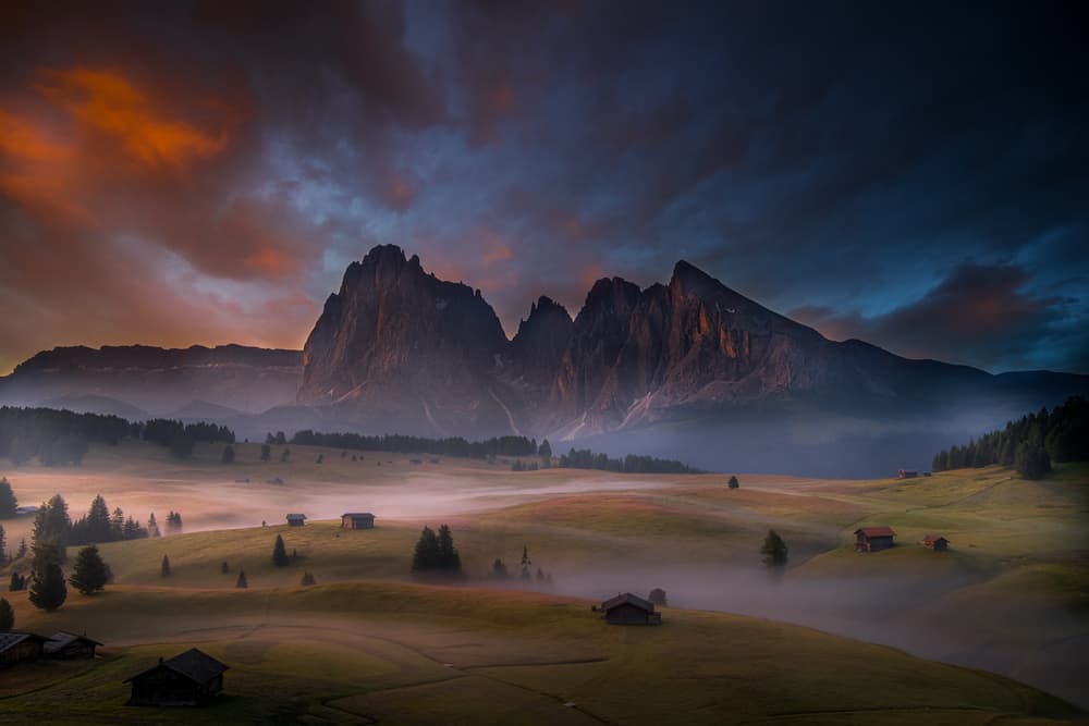 Misty Mountain Morning by Simoon — canvas wall art