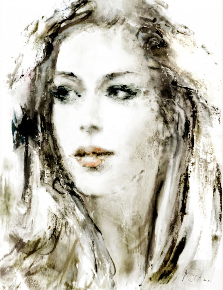 Thoughtful Woman Portrait by Hein Kocken — canvas wall art
