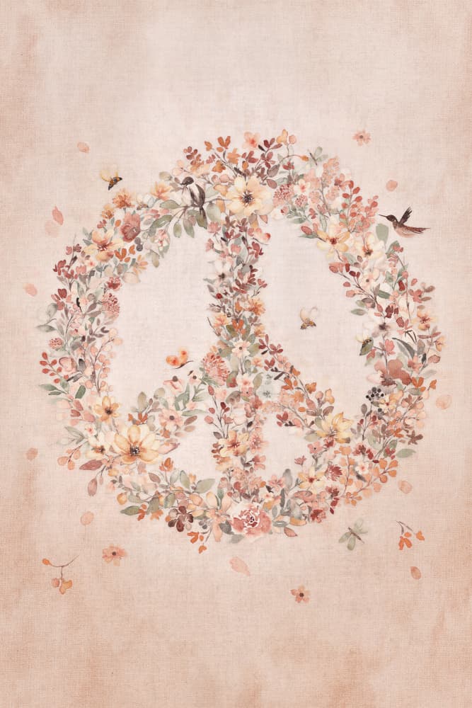 Peaceful Floral Harmony by Lovorka Pavic — canvas wall art
