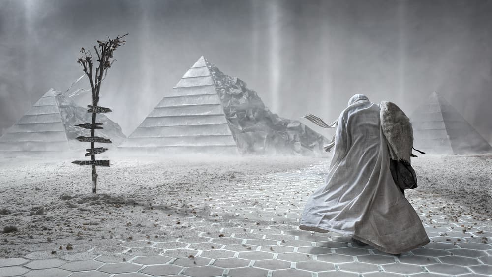 Solitary Pyramid Journey by Sergey Parishkov — canvas wall art
