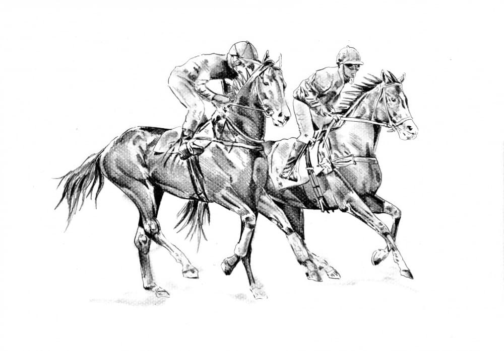 Dynamic Horse Race by Kulik — canvas wall art