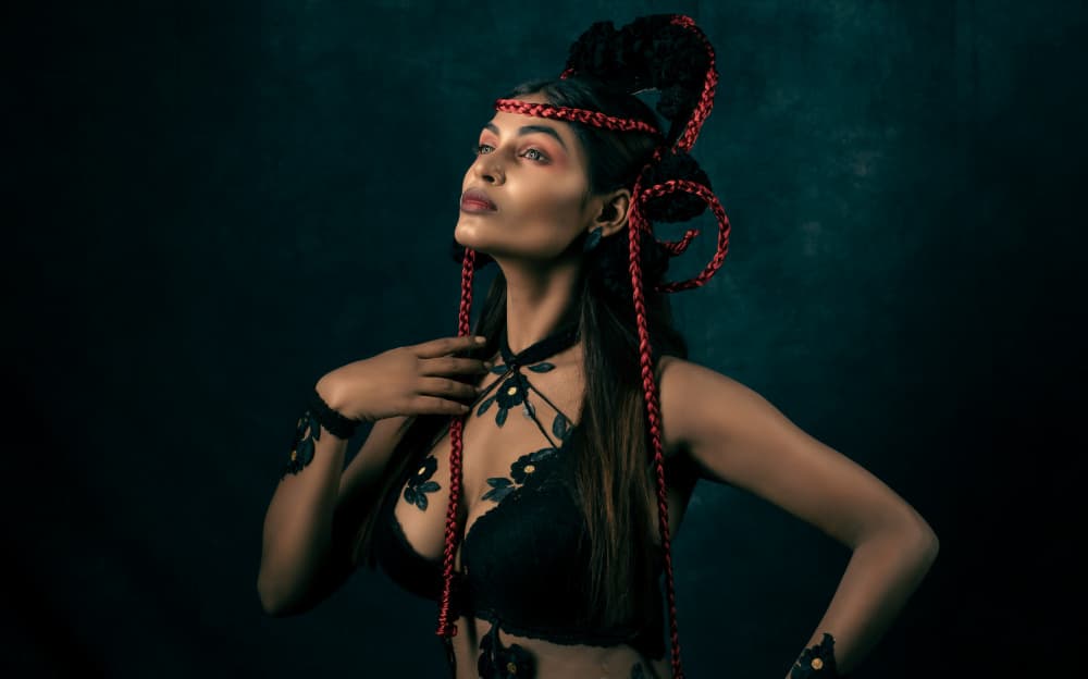 Ethereal Braids Portrait by Dipankar Paul — canvas wall art