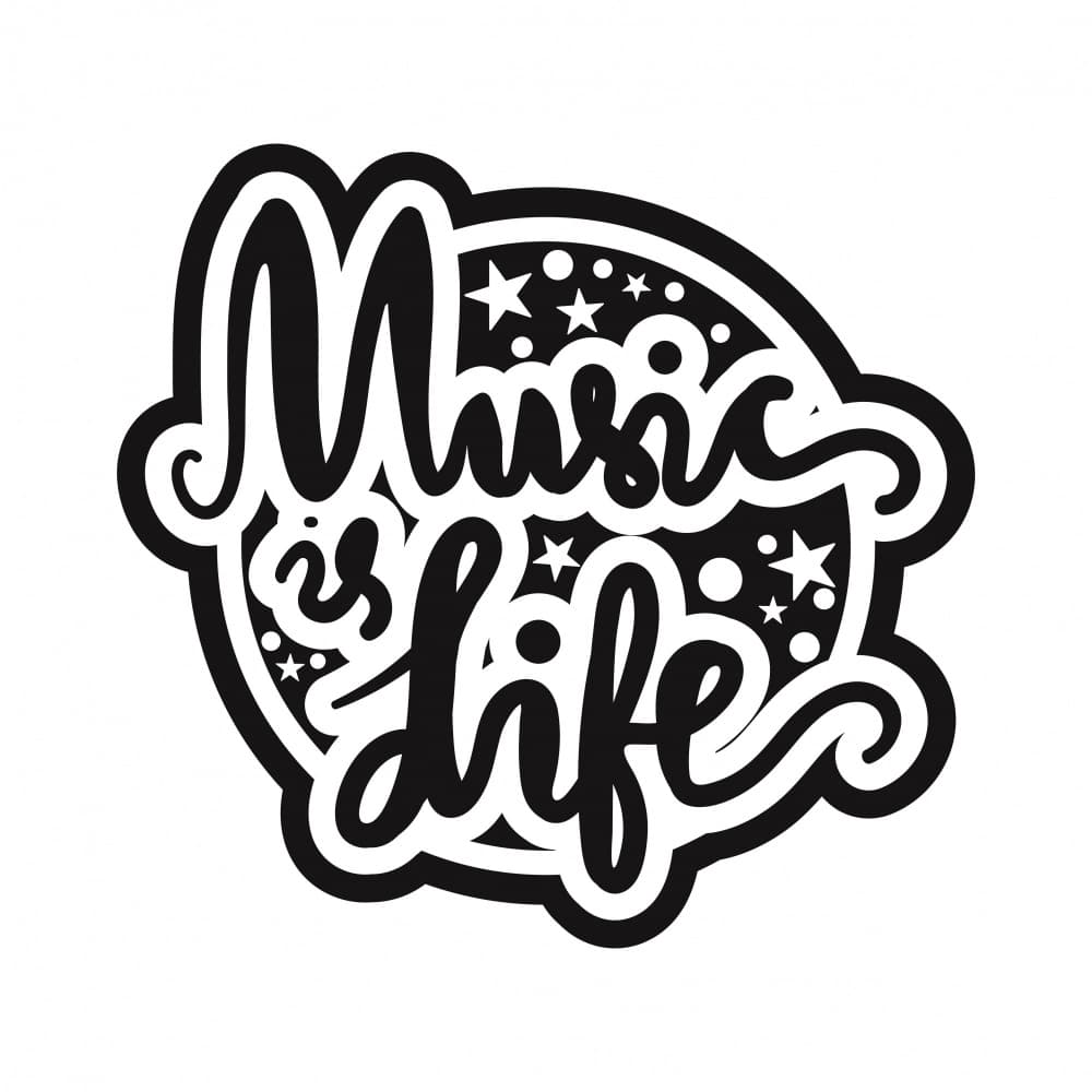 Music Is Life Lettering by Marika Barsrsind — canvas wall art