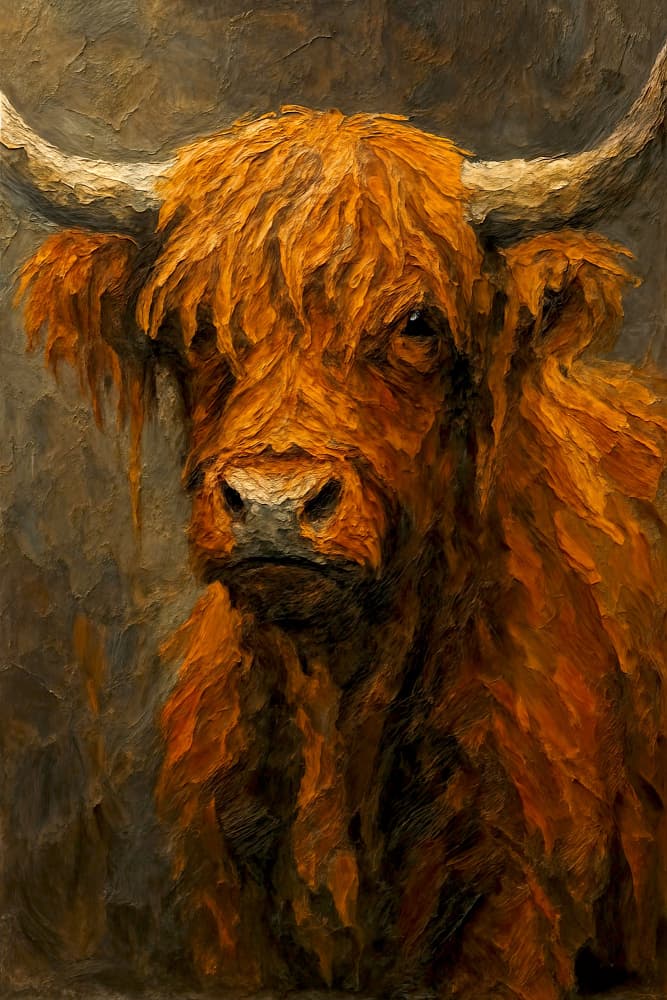 Majestic Highland Cow by Natalie Bruns — canvas wall art