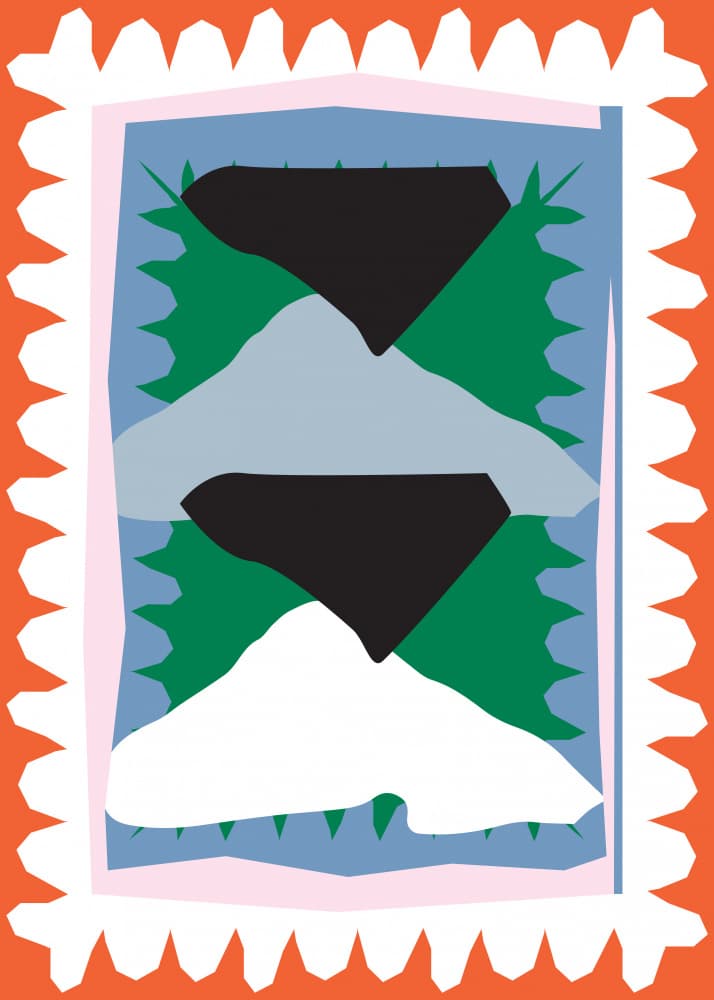 Vibrant Layered Mountains by Emma Make — canvas wall art