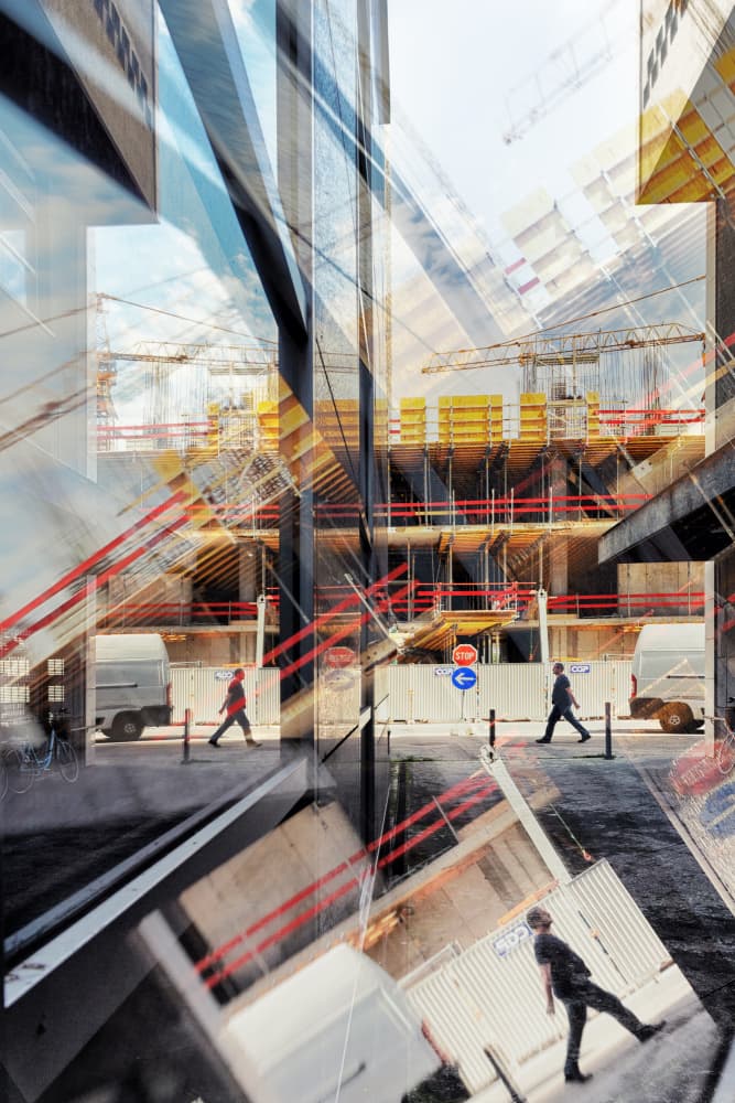 Modern City Construction by Jurij Bizjak — canvas wall art