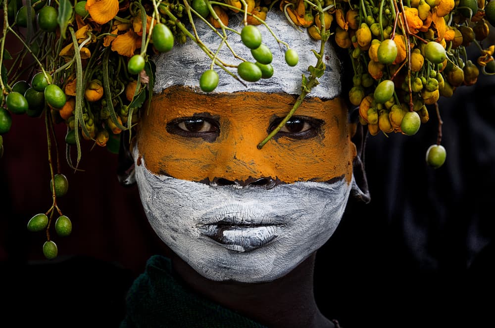 Tribal Child Face Adornment by Joxe Inazio Kuesta Garmendia — canvas wall art