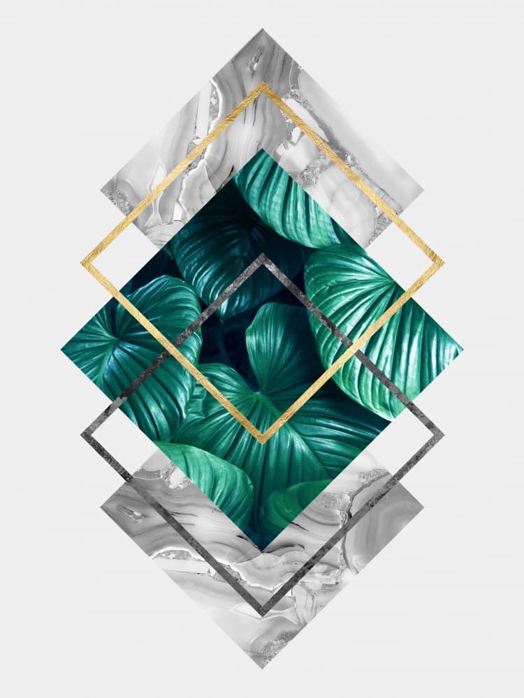 Emerald Geometric Marble by Vitor Costa — canvas wall art